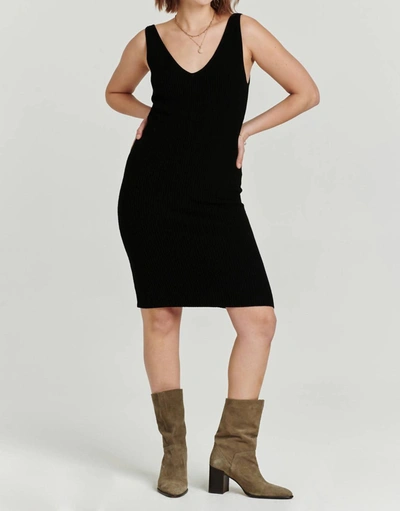 Another Love Nalani Ribbed Dress In Black
