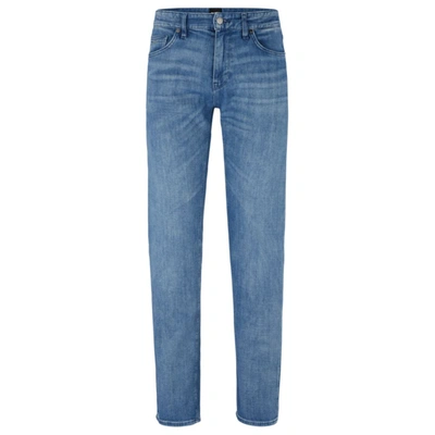 Hugo Boss Regular-fit Jeans In Blue Italian Cashmere-touch Denim