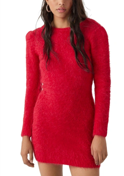 Ba&sh Tunia Boat Neck Dress In Red