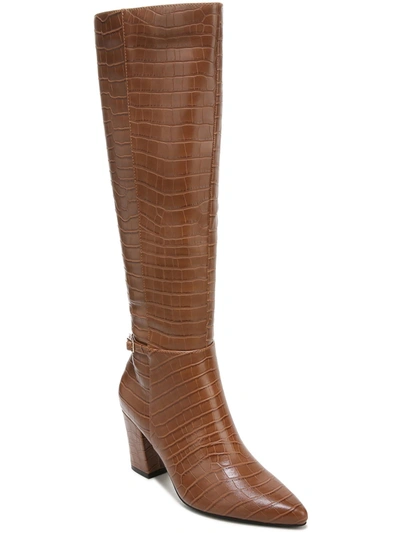 Lifestride Stratford Womens Faux Leather Wide Calf Knee-high Boots In Brown