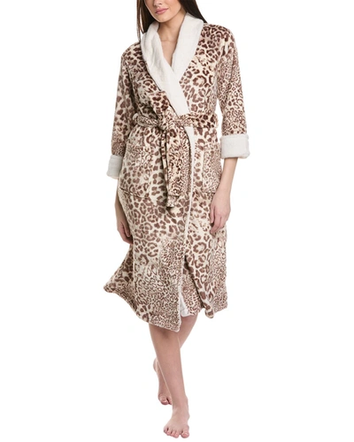 N Natori Leopard Robe In Brown