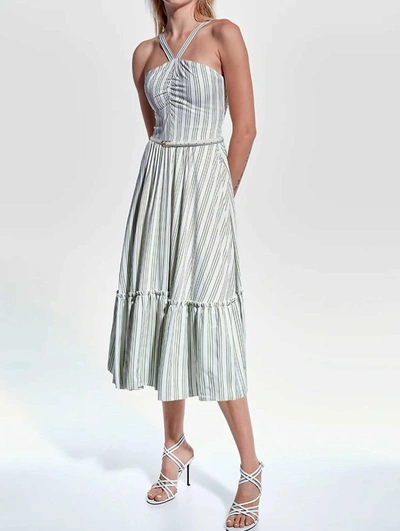 As By Df Lexi Stripe Halter Dress In White
