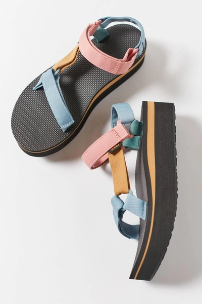 Teva Universal Flatform Colorblock Sandal, Women's At Urban Outfitters In Multicolor