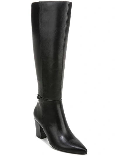 Lifestride Stratford Womens Faux Leather Wide Calf Knee-high Boots In Black