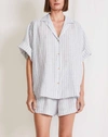Apiece Apart Valenti Button Up Shirt In Textured Stripe In Multi