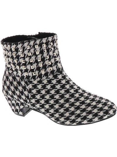Masseys Presley Womens Faux Leather Studded Ankle Boots In Multi