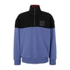 Hugo Boss Zip-neck Sherpa Fleece Sweatshirt With Stacked Logo Embroidery In Purple