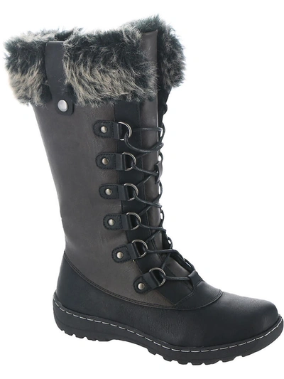 Wanderlust Jasmine Womens Faux Fur Lined Cold Weather Mid-calf Boots In Black