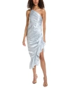Cinq À Sept Cinq A Sept Christel Printed One Shoulder Asymmetric Dress In Blue