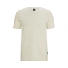 Hugo Boss Cotton-blend T-shirt With Bubble-jacquard Structure In White