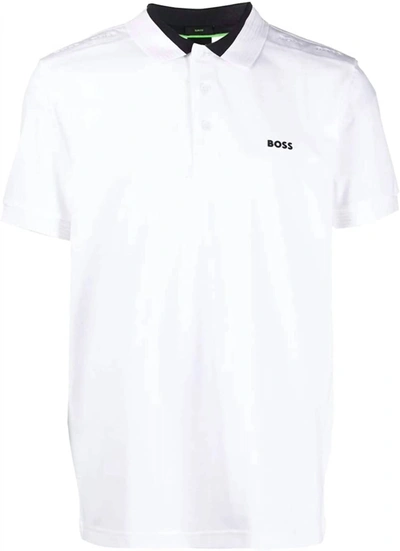 Hugo Boss Men's Paule Slim Fit Short Sleeve Cotton Polo In White