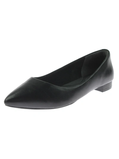 Rockport Adelyn Womens Leather Pointed Toe Ballet Flats In Black