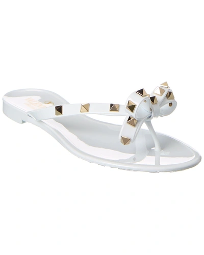 Valentino Garavani Rockstud Rubber Flip Flop In White