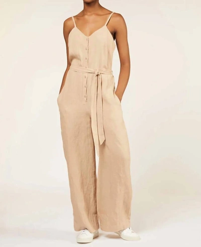 People Tree Linen Overall In Beige