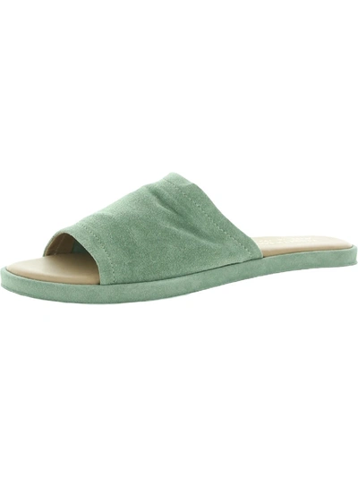 Kenneth Cole New York Leighten Sandal Womens Suede Slip-on Flat Sandals In Green