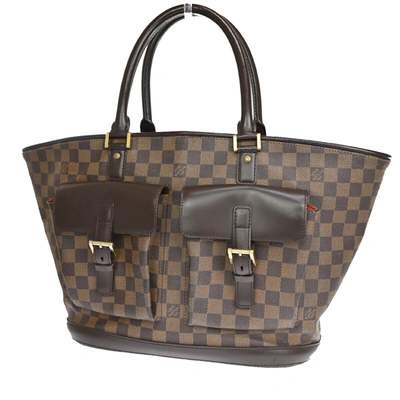 Pre-owned Louis Vuitton Manosque Canvas Shoulder Bag () In Brown