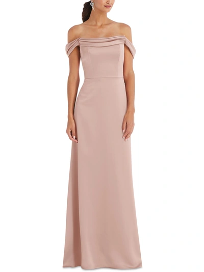 Dessy Collection By Vivian Diamond Womens Off-the-shoulder Long Evening Dress In Pink