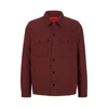 Hugo Boss Oversize-fit Overshirt In Cotton Twill With Camp Collar In Dark Brown