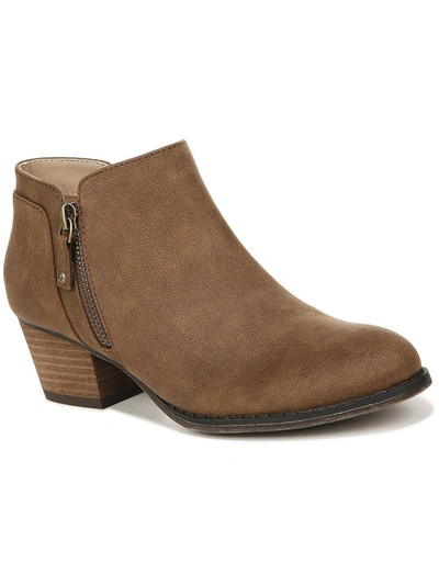 LIFESTRIDE BLAKE ZIP WOMENS FAUX LEATHER EMBOSSED SHOOTIES