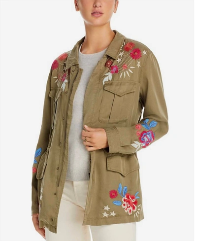 Johnny Was Mika Paris Drawstring Military Jacket In Green