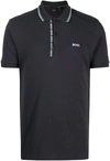 Hugo Boss Mens Paule Short Sleeve Pique Cotton Polo Shirt In Navy In Blue
