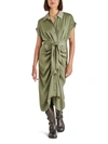 Steve Madden Women's Tori Tie-front Midi Shirtdress In Multi