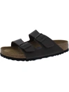 BIRKENSTOCK ARIZONA BS WOMENS LEATHER FOOTBED SLIDE SANDALS