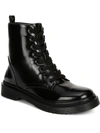 Tod's Martina Womens Patent Lace-up Combat Boots In Black