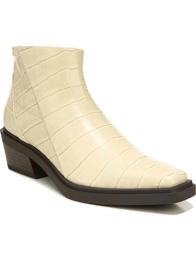 Franco Sarto Fina Womens Faux Leather Square Toe Ankle Boots In Multi