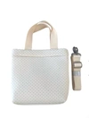 Quilted Koala Midi Town Crossbody Bag In White Neoprene In Multi