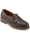 EARTH JAVAS WOMENS LEATHER SLIP ON LOAFERS