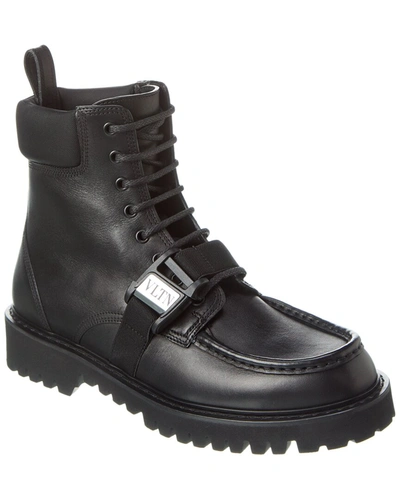 Valentino Garavani Valentino Leather Boot In Black