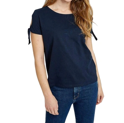 People Tree Emery Top In Navy In Blue