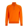HUGO BOSS COTTON ZIP-NECK SWEATER WITH COLOR-BLOCKING