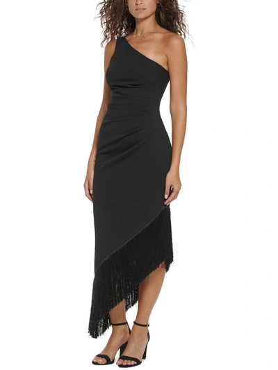 Vince Camuto Womens Jersey Asymmetric Cocktail And Party Dress In Black
