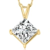 Pompeii3 3.19ct Certified Princess Cut Diamond Pendant 14k Yellow Gold Lab Grown In Multi