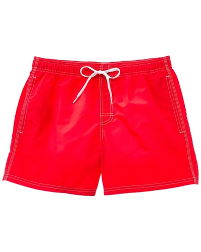 Sundek Contrast-stitch Board Shorts In Red