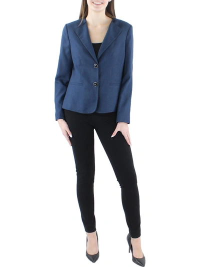 Le Suit Womens Woven Long Sleeves Two-button Blazer In Blue