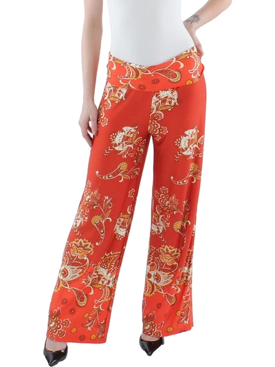 White Mark Womens Jersey Printed Palazzo Pants In Red