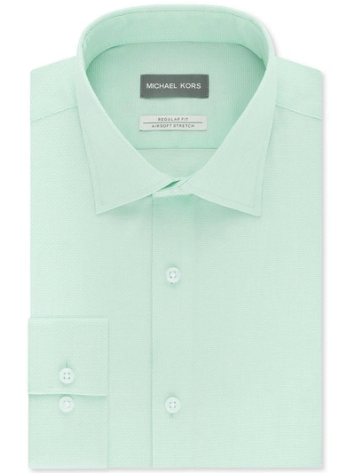 Michael Kors Mens Regular Fit Non-iron Button-down Shirt In Green Frost