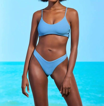 Maaji Splendour High Leg Bikini Bottom In Stone Blue