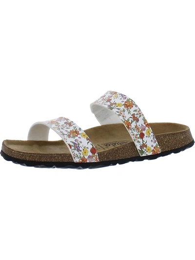 Betula Quito Womens Faux Leather Floral Print Slide Sandals In Multi