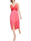 Bar Iii Womens Twist Front Hi Low Wrap Dress In Multi