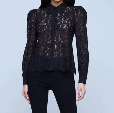L Agence Jenica Lace Blouse In Black