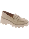 Dolce Vita Vikki Womens Faux Leather Lugged Sole Loafers In White
