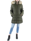 LAUNDRY BY SHELLI SEGAL WOMENS SLIMMING FAUX FUR PUFFER JACKET