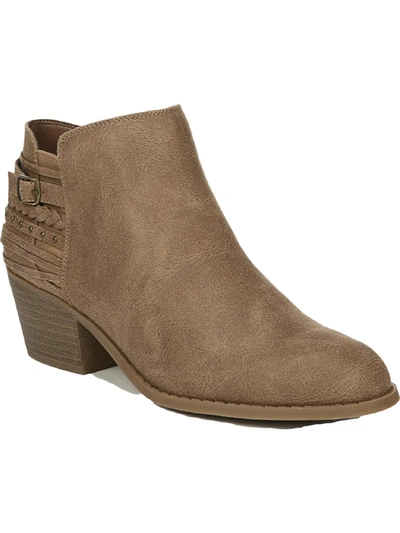 Fergalicious By Fergie Brawn Womens Faux Leather Ankle Booties In Beige