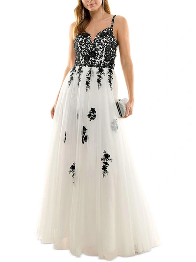 Tlc Say Yes To The Prom Juniors Womens Tulle Long Evening Dress In White