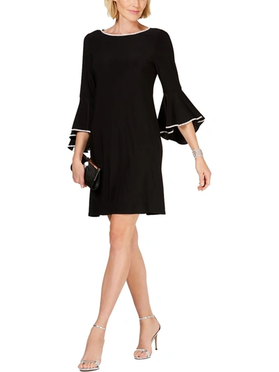 Msk Womens Embellished Bell Sleeves Party Dress In Black