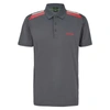 HUGO BOSS MEN'S PADDY TECH POLYESTER STRETCH POLO IN GRAY